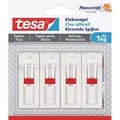 Tesa - 4 X Verstellbarer Klebenagel (für Tapeten Und Putz 1 Kg, Höhenverstellbarer, Selbstklebender Wandnagel, Bis Zu 1 Kg Halteleistung Pro Nagel) 4er Pack