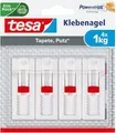 Tesa Klebenagel verstellbar Tapete & Putz bis 4St. Weiß 4er (77774-00009)