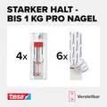 Tesa Klebenagel verstellbar Tapeten/Putz 1kg Halteleistung 4er Pack