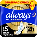 Always Ultra Secure Night Damenbinden Größe 5 mit Flügeln 64 Stück