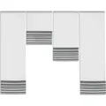 Kurzgardinenset, Anthrazit, Grau, Weiß, Textil, Graphik, 120x100 cm, Oeko-Tex® Standard 100, mit Beschwerungsstab, Öffnung für Beschwerungsstab, Wohntextilien, Gardinen & Vorhänge, Fertiggardinen, Scheibengardinen