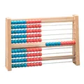 WISSNER® Aktiver Lern-Rechenschieber - Robustes RE-Wood®-Holzdesign für Grundschulkinder, Spielend Rechnen Lernen bis 100, 25x17x4,5 cm, Rechenrahmen für Schulkinder
