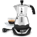 Bialetti Espressokocher 6092 Moka Timer, elektrisch, Aluminium, silber, 145ml, für 3 Tassen