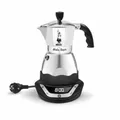 Bialetti Espressokocher Moka Timer 3 Tassen Elektrischer Kocher Silber-Schwarz