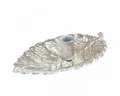 Viana Kerzenhalter Silberner Vintage Stabkerzenhalter Blatt 22x13,5cm Metall