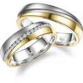 Partnerring MARRYA "Edelstahl Ringe Trauringe Eheringe Partnerringe" Gr. 72, gold (herren ring, silber, gold), Fingerringe, Damen, 72, Edelstahl