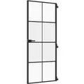 vidaXL Innentür Schlank Schwarz 83x201,5 cm Hartglas und Aluminium 155126