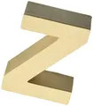 Pappbuchstabe Z 17.5 x 5.5 cm braun zum Gestalten und