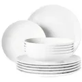 Seltmann Weiden Tafelservice Amina Weiß, 6 Personen, Porzellan, 12-tlg. weiß