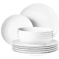 Seltmann Weiden Kombiservice Amina Tafelservice 12er Set (12-tlg), Porzellan weiß
