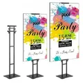 VEVOR Posterständer, höhenverstellbar bis zu 190,5 cm, doppelseitiger, robuster Sockel-Schilderhalter, bodenstehender Schilderhalter, Bannerständer