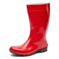 Ladeheid lange Regenstiefel für Frauen LA-967 Gummistiefel Damen hoch und robust rot|schwarz 37 EU