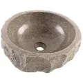 wohnfreuden Aufsatzwaschbecken Erosi Marmor Waschbecken 30 cm grau (Kein Set), NEW-4173 grau NEW-4173 | 35 cm x 15 cm x 35 cm