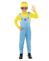 Funidelia Offizielles Minions Dave Kostüm für Kinder, Enthält Mütze, Brille und Overall - Outfit für Kinder für Partys, Karneval und Halloween - Größe 7-9 Jahre