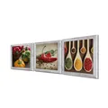3er-Set gerahmte Bilder GEWÜRZE KÜCHE 3 x 23 x 23 cm – Deko Essbereich