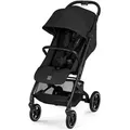 cybex Gold Buggy Beezy Blk, Schwarz, Textil, 45.5x107x82 cm, CE, Feststellbremse, Federung, 5-Punkte-Gurt, für Babyschale geeignet, Griff in Lederoptik, abnehmbarer Schutzbügel, Baby on Tour, Kinderwagen, Buggys