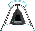 TP Toys Stahl Klettergerüst mit Hängesessel UFO Schwarz/Blau 122x217x201 cm