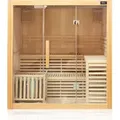 Dewello Finnische Traditionelle Sauna SARNIA 180cm x 140cm inkl. 6 KW Harvia Ofen, inkl. komplettem Zubehör