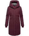 Navahoo Damen Langer Mantel warme Winterjacke mit Kapuze und magnetischen Knöpfen Domingaa 14 Wine Gr. XXL