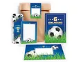 LIMONIA Einladungskarten Fußball zum 6. Geburtstag Einladungen Karten mit Umschlägen Mitgebsel, Mitbringsel Set Fussball Gastgeschenke zum sechsten Kindergeburtstag
