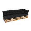 POKAR Palettenkissen mit schöner Steppung Auflage Palettensofa, Größe:6er Set, Farbe:Schwarz