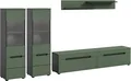 Wohnwand HOME AFFAIRE "REHAT, TOPSELLER, 4-teilig, wahlweise stehend und hängend montierbar", basalt grau, smoke grün, B:272cm H:141cm T:33cm