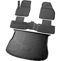 RECAMBO Gummimatten & Kofferraumwanne Set passend für Range Rover Evoque I | L538, LV | 2011-2018 - 100% passgenaue Auto Fußmatten und Kofferraummatte aus hochwertigen rutschfesten TPE - Schwarz