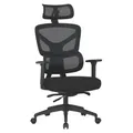 Drehstuhl ROLF, höhenverstellbar, drehbar, Stoff/Mesh, Schwarz, 140 kg Tragkraft, Sitzbreite 53 cm - Schwarz