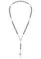 Breil Code Onyx Rosenkranzhalskette aus Stahl mit einem antiken, polierten Stein, Max. Länge: 63 cm, TJ2990