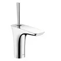 hansgrohe Wasserhahn PuraVida (Armatur mit Auslauf Höhe 100 mm und Push-Open Ablaufgarnitur für Handwaschbecken) Chrom
