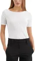 Marc O'Polo Damen T-Shirt aus Bio-Baumwolle mit U-Boot-Ausschnitt, Weiß (White), XXS