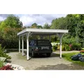 SKANHOLZ Carport "Spessart", BxT: 355 x 604 cm, Firsthöhe: 243 cm, lasiert - weiss