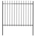 Gartenzaun mit Spears Top 1,8 m Stahlschwarz