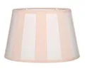 Brillibrum Design Lampenschirm gestreift Tischlampenschirm mit Streifenmuster für Lampenfassung E27 Streifen Design Tischleuchte oval rund Stoff (Oval: 22x15x15cm, Beige - Creme)