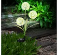 GLOBO LIGHTING LED Solarleuchte, LED-Leuchtmittel fest verbaut, Neutralweiß, Außenleuchte Solarlampe Gartendeko LED Pusteblume Edelstahl Lila