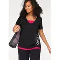 Venice Beach Funktionsshirt figurbetonende Passform, V-Ausschnitt, schnelltrocknend schwarz 48/50