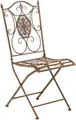 CLP Gartenstuhl Sibell im Landhausstil, aus Metall mit klappbarem Design, ideal für Terrasse oder Balkon, in 6 Farben erhältlich, Farbe:antik braun