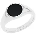 Amor Fingerring, mit Onyx schwarz|silberfarben 64