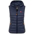 Geographical Norway Steppweste Damen Steppweste mit Kapuze Frühlings sportlich Übergangs Weste Herbst S (36)
