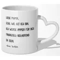 22Feels Tasse Mama Geschenk von Tochter Muttertag Geburtstag Mutter Weihnachten Frau, Keramik, Made In Germany, Spülmaschinenfest, Herzhenkel weiß