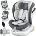 Kindersitz Baby Autositz Kinderautositz Isofix Top Tether 360° Drehbar Gruppe 0/1/2/3 Ab Geburt 0-36kg Mit Sonnenschutzdach Seitenschutz 5 Punkt Anthrazit - Kidiz