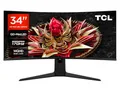 TCL 34R83Q 34 Zoll WQHD Mini-LED 1500R Curved Gaming Monitor 170Hz, 1ms Reaktionszeit, AMD FreeSync™ Premium, Auflösung 3440 x 1440, 21:9, 1600nits, Display HDR1400, Flickerfrei, 90W Type-C