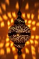 Orientalische Lampe Pendelleuchte Fahda Gold 50cm E27 Lampenfassung | Marokkanische Design Hängeleuchte Leuchte aus Marokko | Orient Lampen für Wohnzimmer Küche oder Hängend über den Esstisch