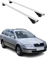 Dachträger Grundtäger für Skoda Octavia mk2 2004-2013 75kg Metall Silber 2 tlg