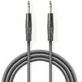Stereo Audiokabel 635 Mm Stecker 635 Mm Stecker Vernickelt 300 M Rund Dunkelgrau Papphulse