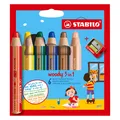 STABILO woody 3 in 1 Buntstift mit Spitzer (6x) (8806-2)