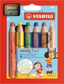 STABILO woody 3 in 1 - 6er Pack mit Spitzer + 3 Bonus Stifte