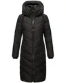 Navahoo Damen Wintermantel Warmer Langer Steppmantel mit Abnehmbarer Kapuze Sahnekatzii XIV Black Gr. XXL