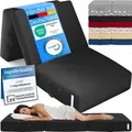 ELONEO Klappmatratze, Gästematratze, 3-teilige Faltmatratze, Schaumstoff extra dick(15cm), Bandscheibenwürfel, klappbar, faltbare Matratze, (Schw... - Schwarz