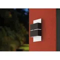 EGLO LED Außen-Wandleuchte Kibea, LED fest integriert, Warmweiß, Eckmontage möglich, LED tauschbar silberfarben